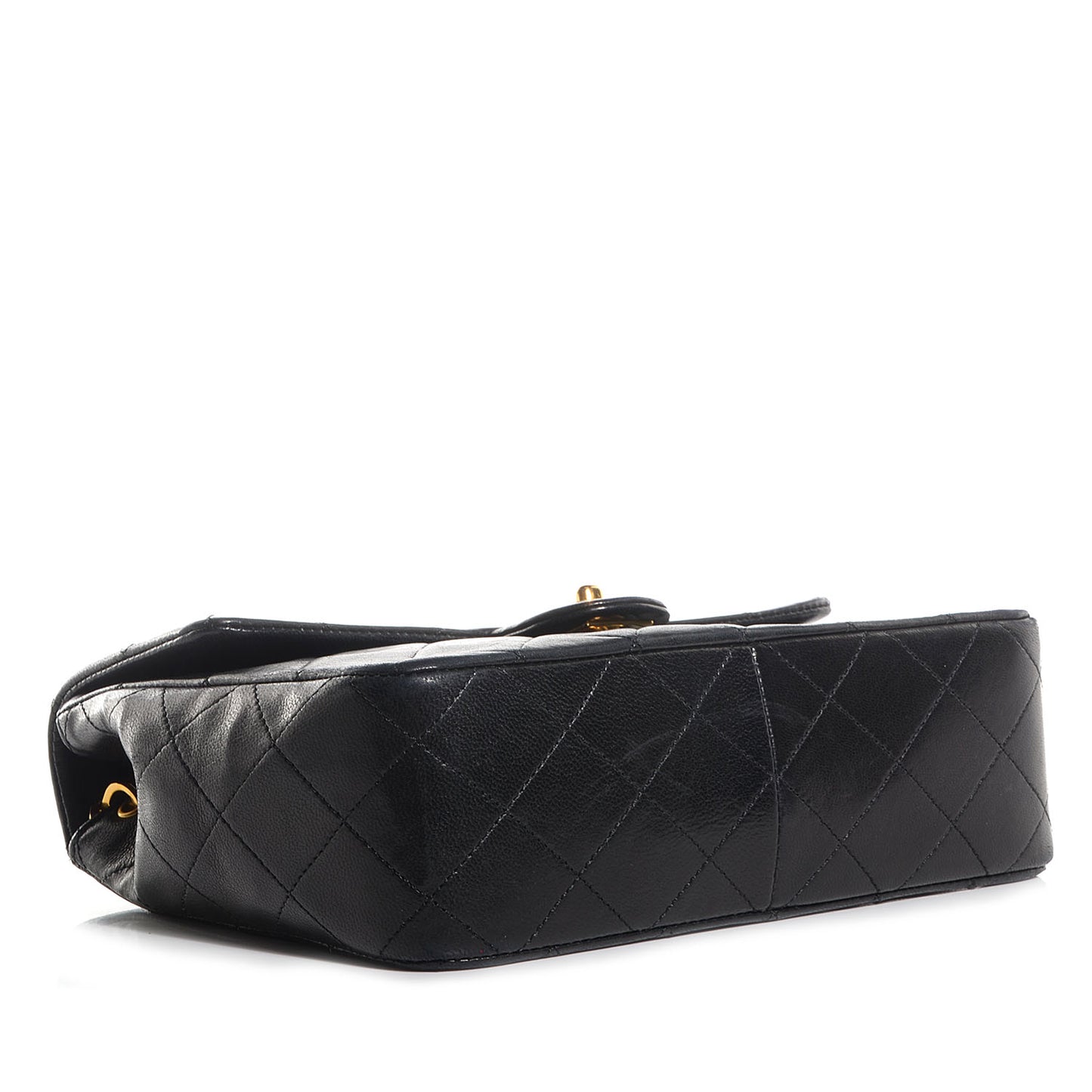 Lambskin Quilted Mini Square Flap Black