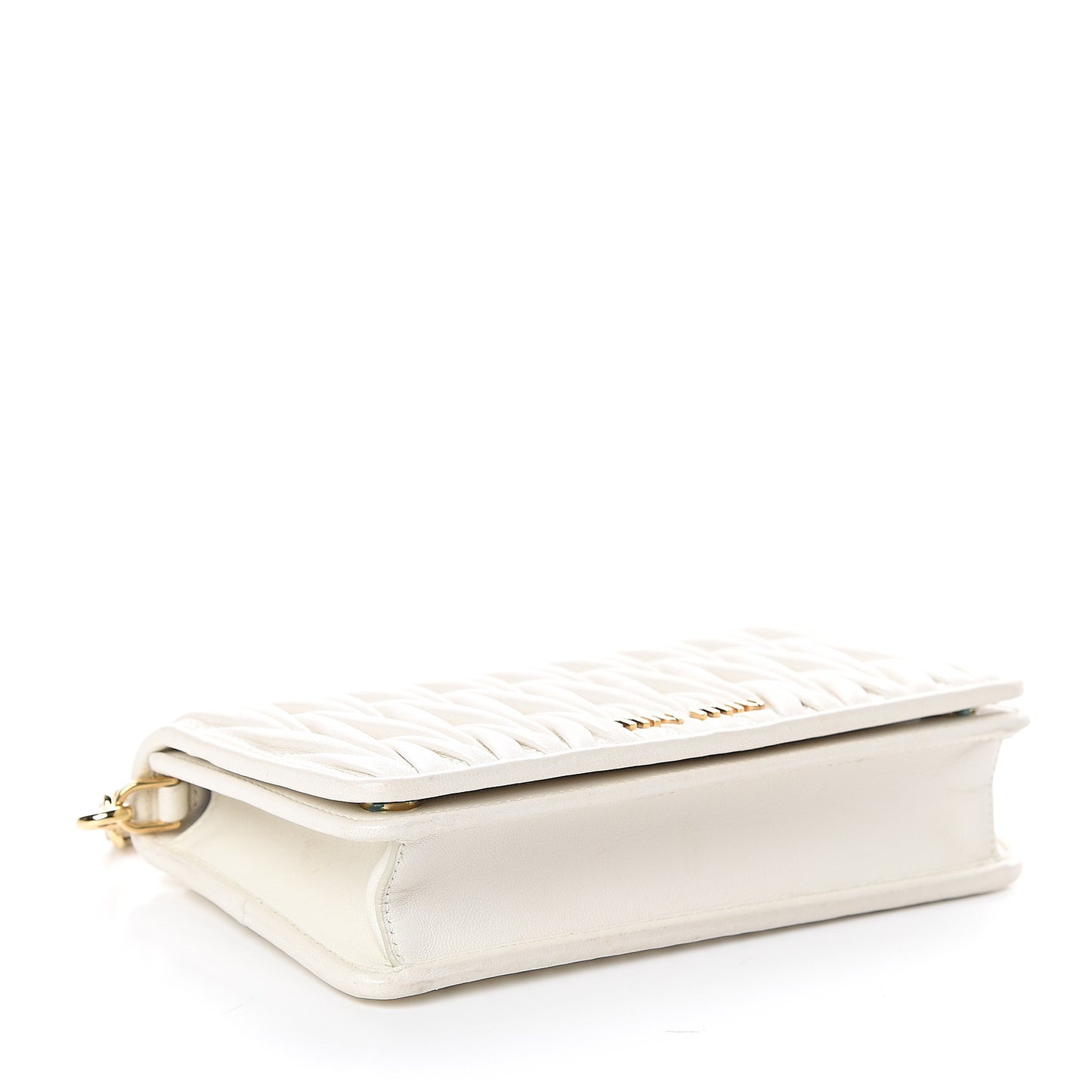 Nappa Matelasse Chain Crossbody Bag White