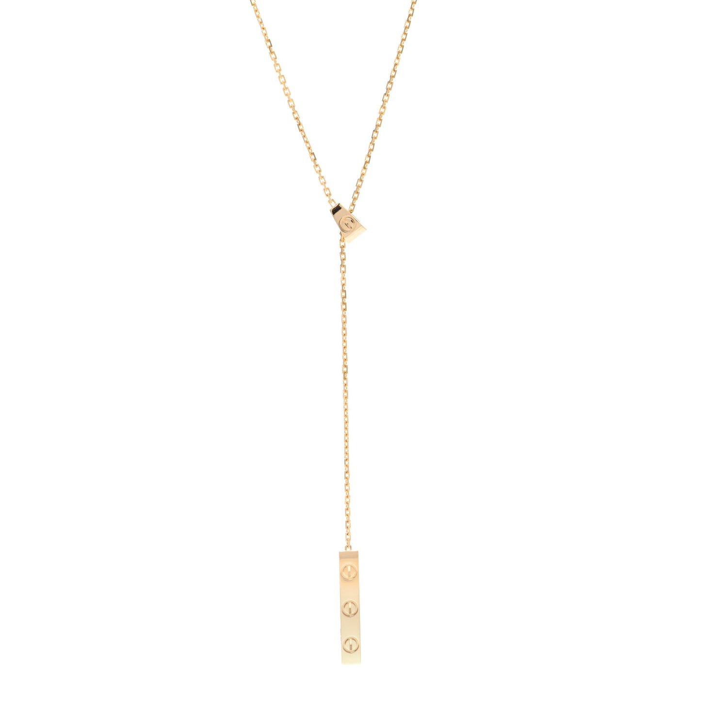 18K Yellow Gold LOVE Lariat Necklace