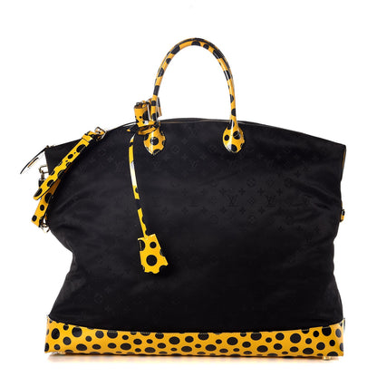 Louis Vuitton Nylon Monogram Kusama Infinity Dots Lockit GM Black Yellow 1 of 10
