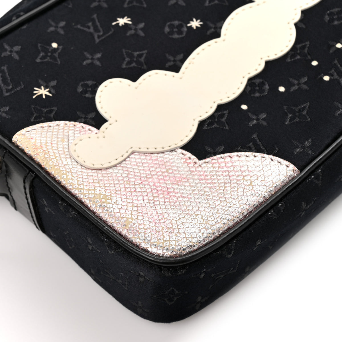 Satin Mini Monogram Conte De Fees Pochette Black