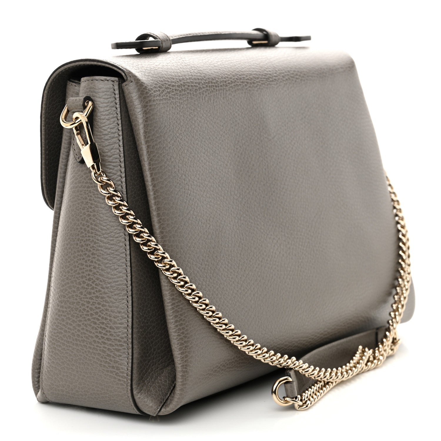 Gucci Dollar Calfskin Interlocking G Top Handle Shoulder Bag Loess 3 of 10