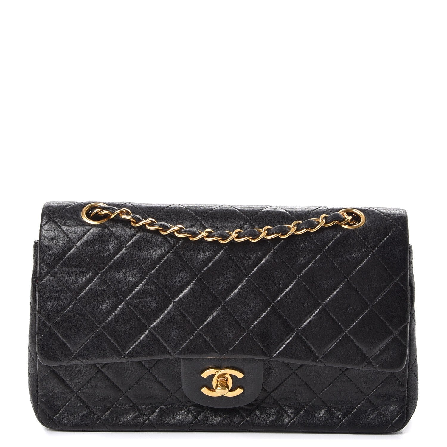 Chanel Lambskin Quilted Medium Double Flap Black 1 of 11