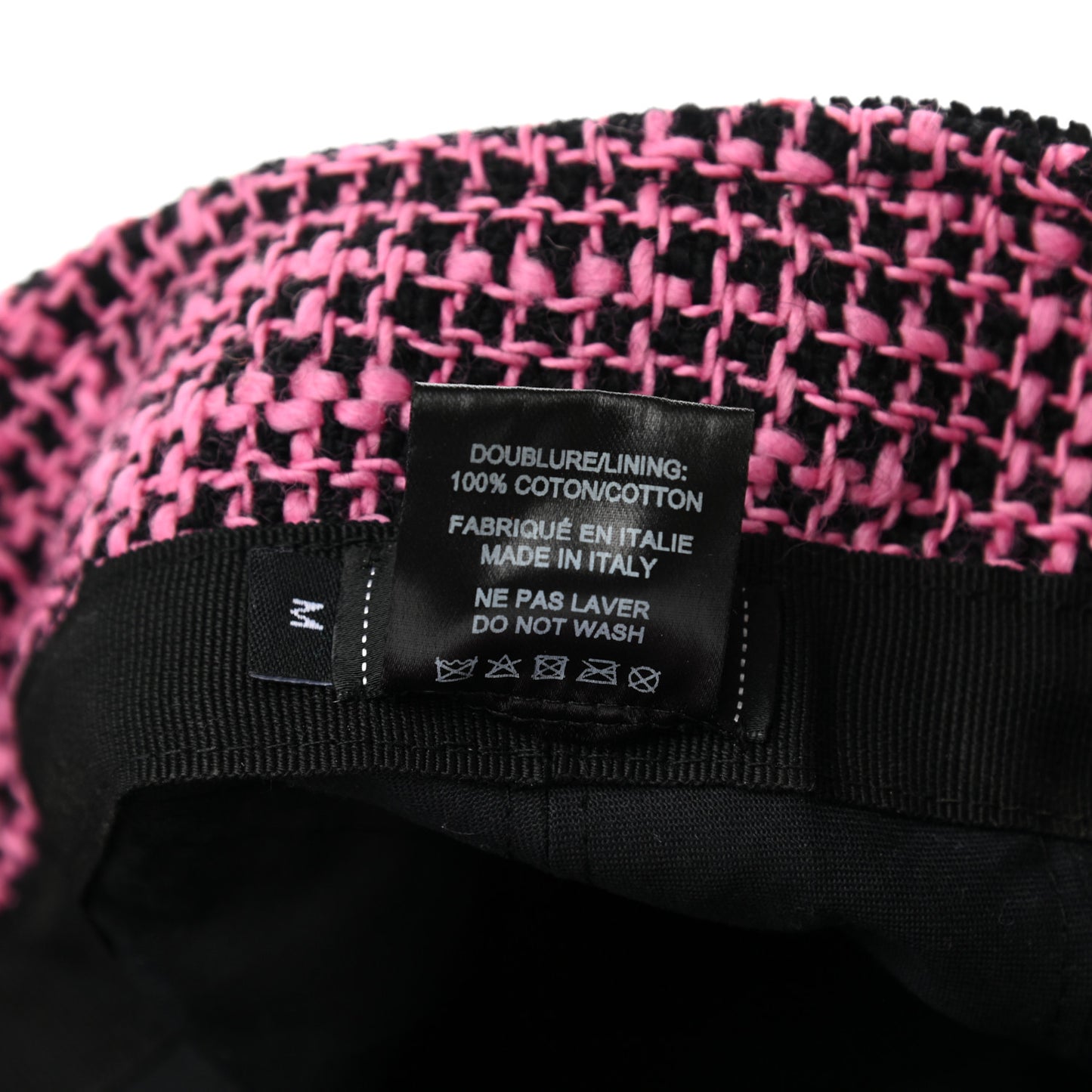 Cotton Tweed CC Snowflake Cap Hat M Pink Black