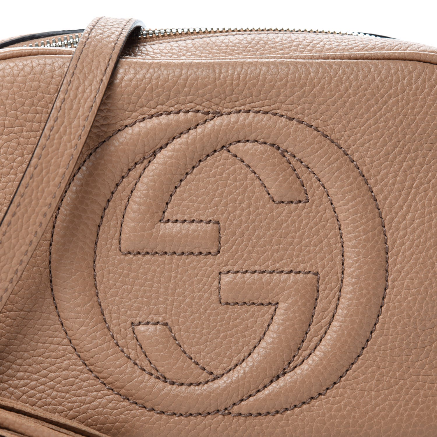 Gucci Pebbled Calfskin Small Soho Disco Bag Camelia 11 of 11