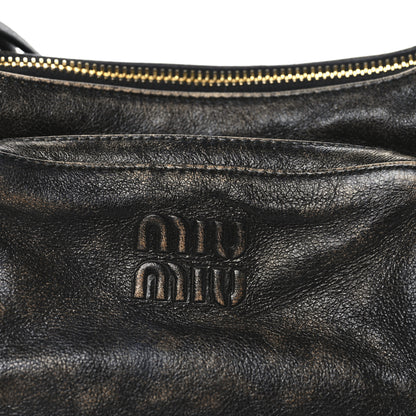 Miu Miu Distressed Nappa Pocket Bag  Sand Coffee 7 of 9