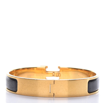 Hermes Enamel Narrow Clic Clac H Bracelet GM Black 3 of 7