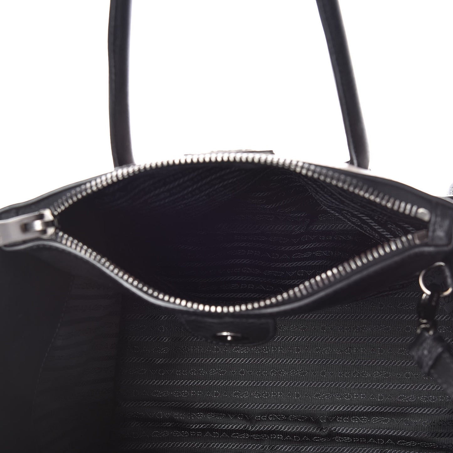 Glace Calf Bi-Color Twin Pocket Tote Pomice Black