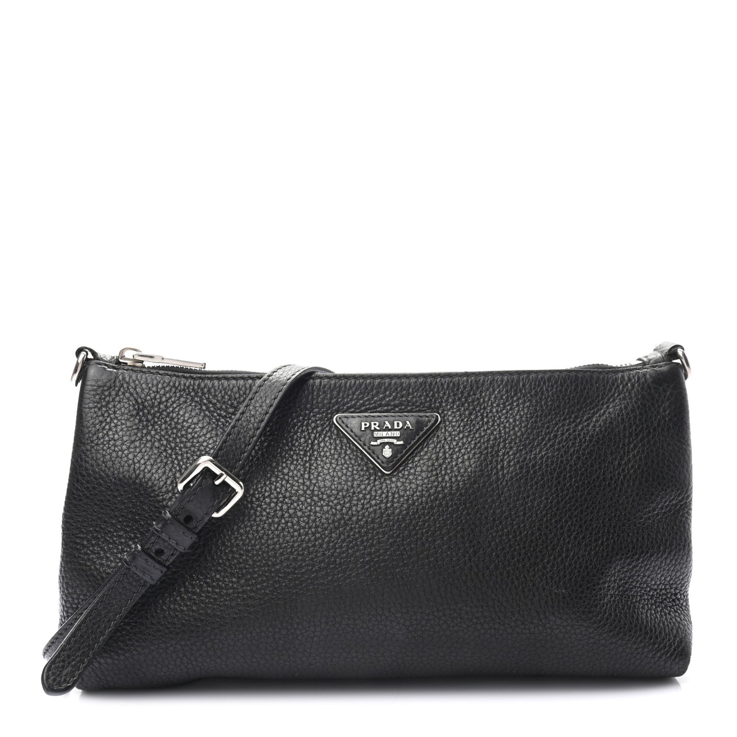 Vitello Daino Crossbody Bag Black