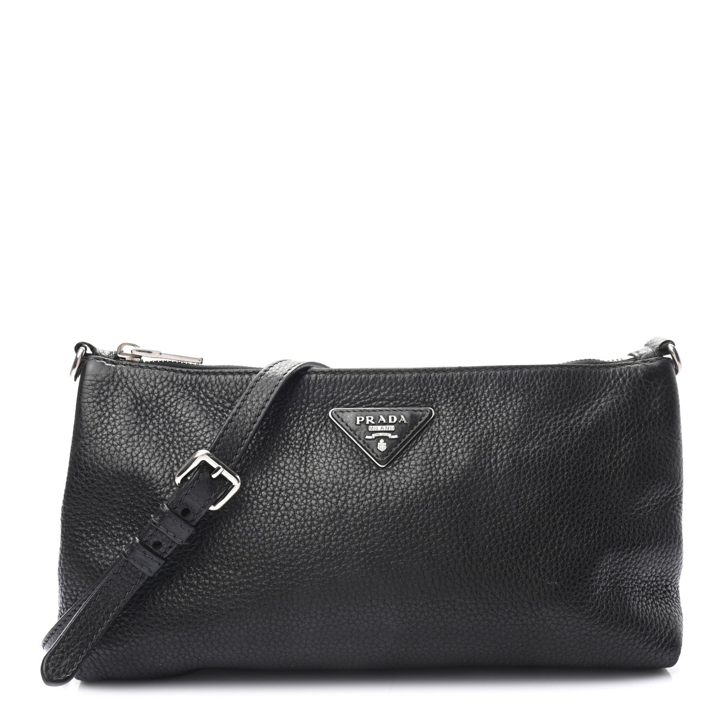 Prada Vitello Daino Crossbody Bag Black 1 of 11