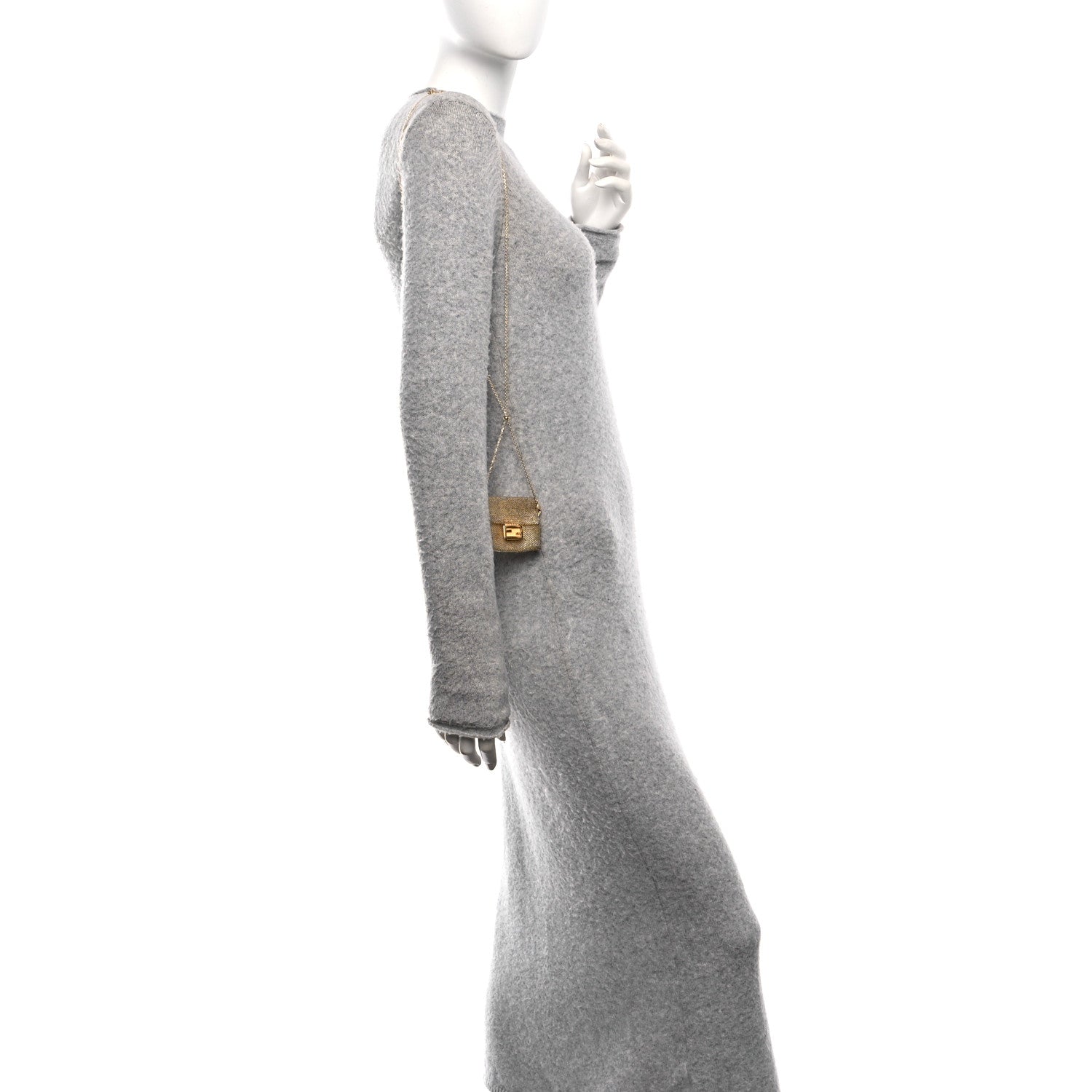 Fendi Glass Vitello King Beaded Mini Pico Baguette Charm Semolino 2 of 9
