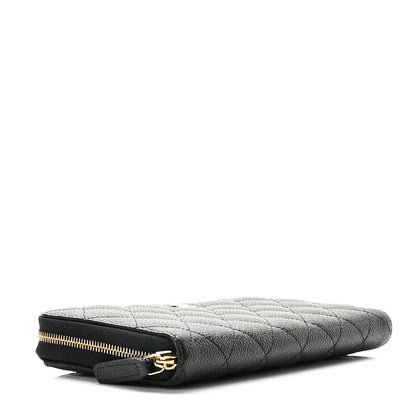 Chanel Caviar Quilted Large Gusset Zip Around Wallet Black 4 of 11