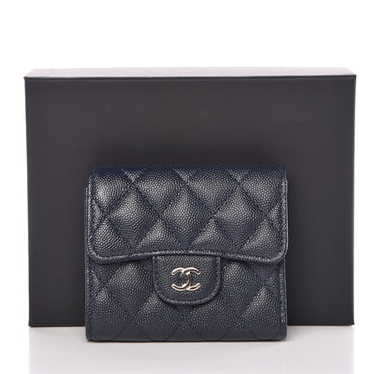 Chanel Caviar Quilted Compact Flap Wallet Navy 9 of 9