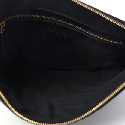Chanel Aged Calfskin Chevron Quilted Medium Cosmetic Case Black 5 of 8