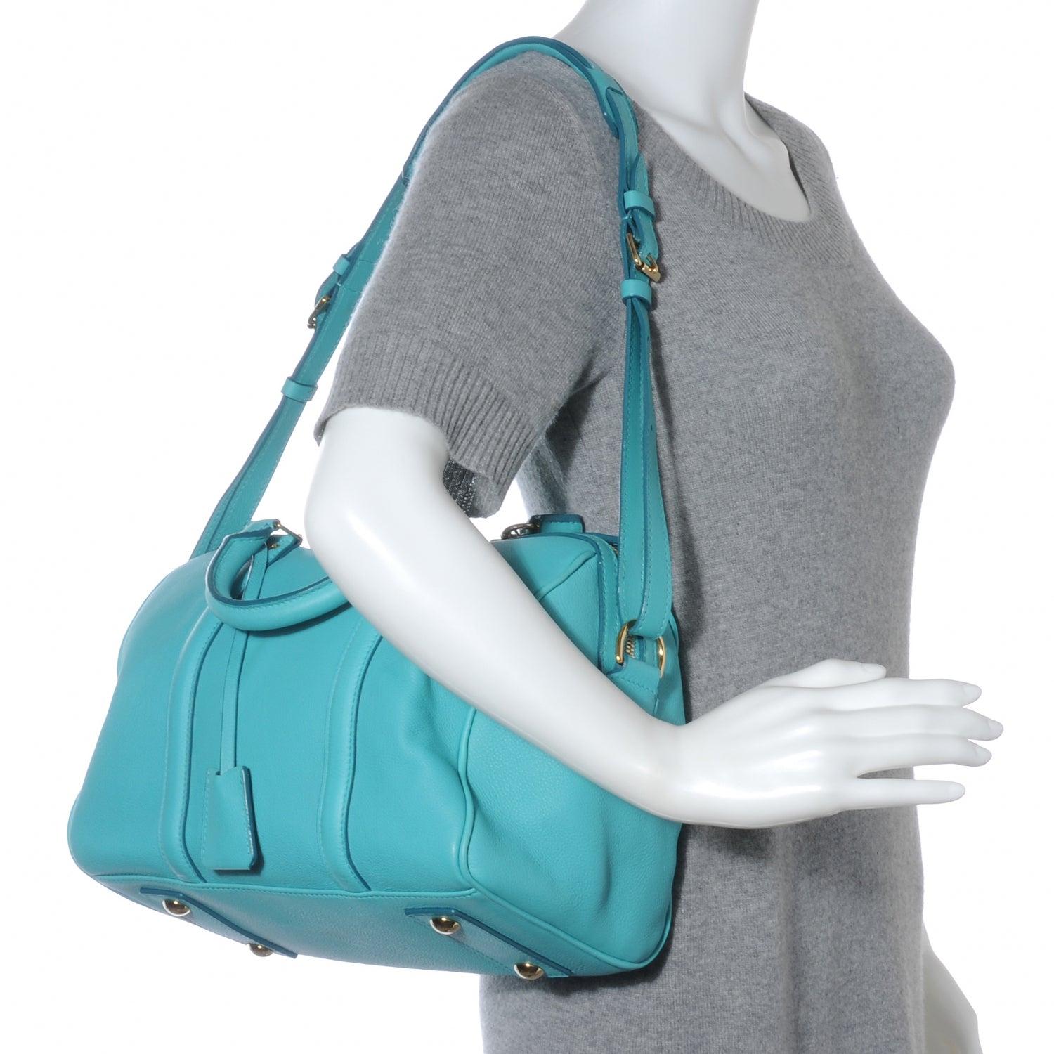 Louis Vuitton Calfskin SC Bag PM Turquoise 2 of 8