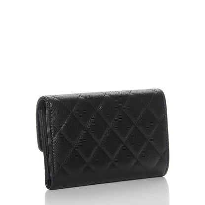 Chanel Caviar Quilted Small Golden Class Flap Wallet Black 3 of 10