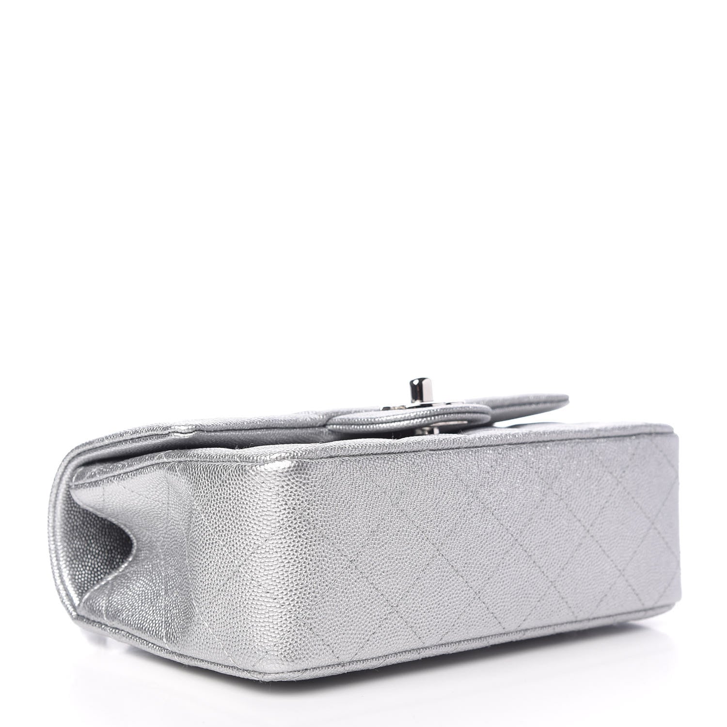 Chanel Metallic Caviar Quilted Mini Top Handle Rectangular Flap Silver 4 of 10