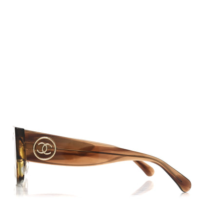 Chanel Acetate Rectangle Sunglasses 5507 Brown Orange 3 of 7