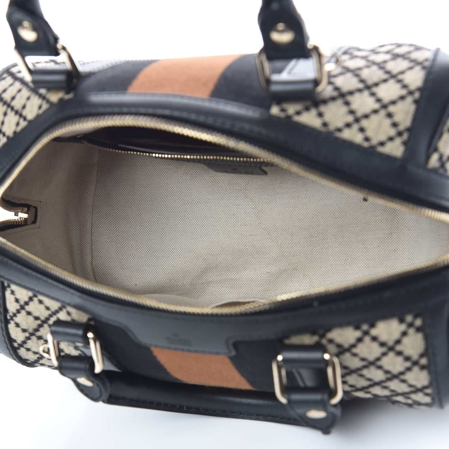 Diamante Vintage Web Small Boston Black