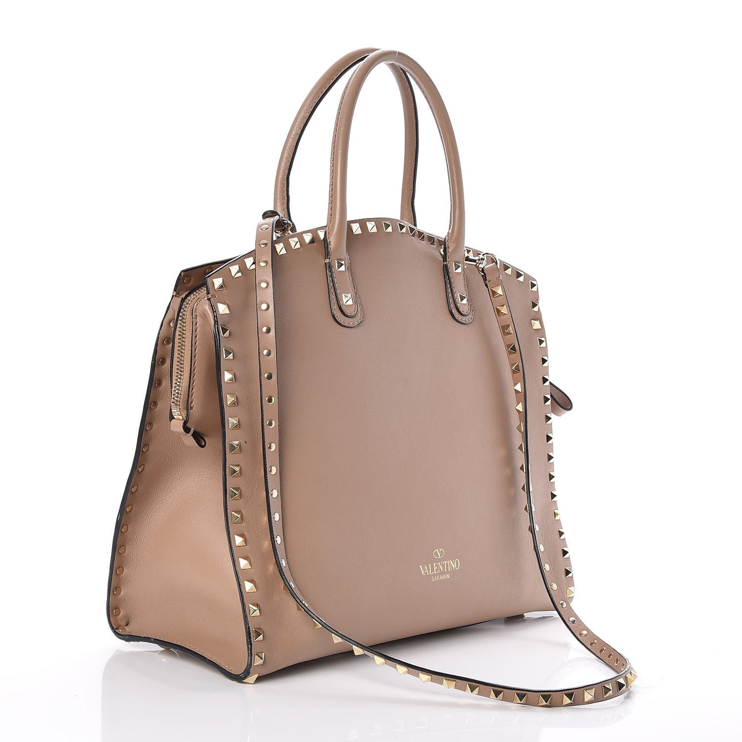 Vitello Rockstud Dome Shopper Alpaca