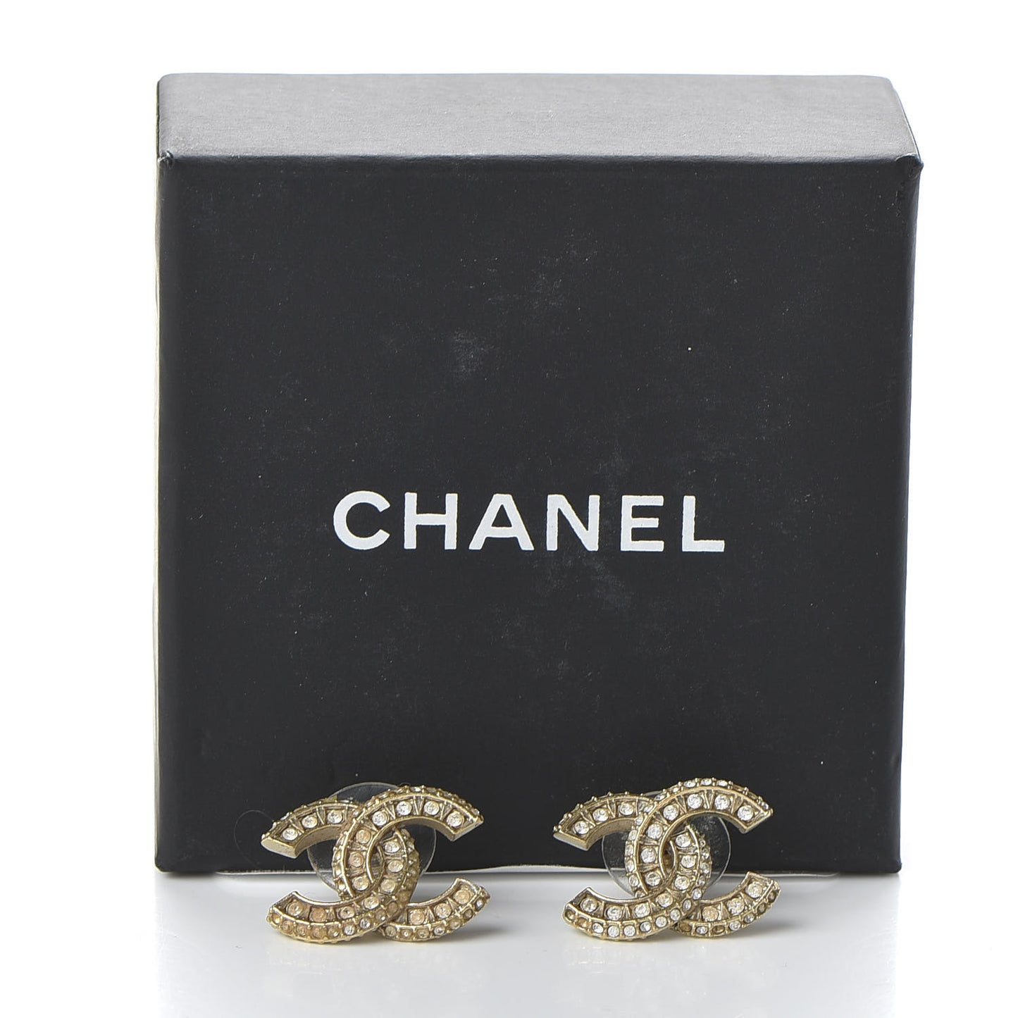Crystal Timeless CC Earrings Light Gold