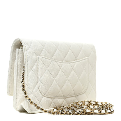 Chanel Caviar Quilted Wallet On Chain WOC White 3 of 12