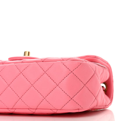 Chanel Lambskin Quilted Mini Rectangular Pearl Crush Flap Pink 10 of 10