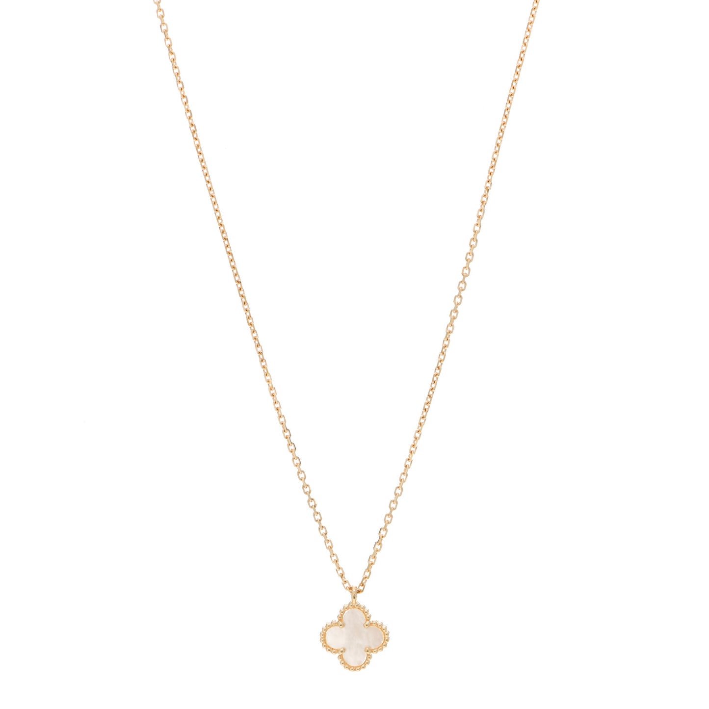 18K Yellow Gold Mother of Pearl Sweet Alhambra Pendant Necklace