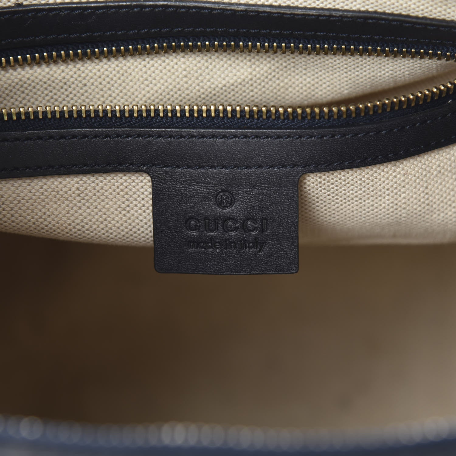 Gucci Monogram Selleria Calfskin Vintage Web Medium Boston Beige Blue 6 of 18