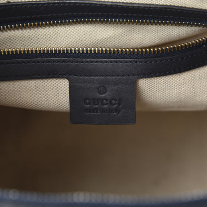 Gucci Monogram Selleria Calfskin Vintage Web Medium Boston Beige Blue 6 of 18