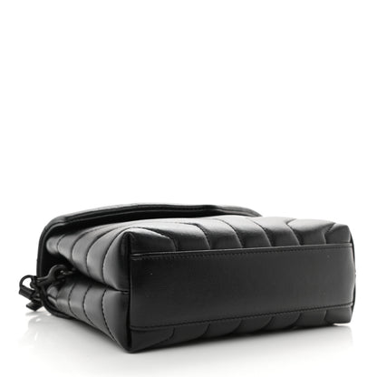 Saint Laurent Calfskin Y Quilted Monogram Toy Loulou Crossbody Bag Black 4 of 9
