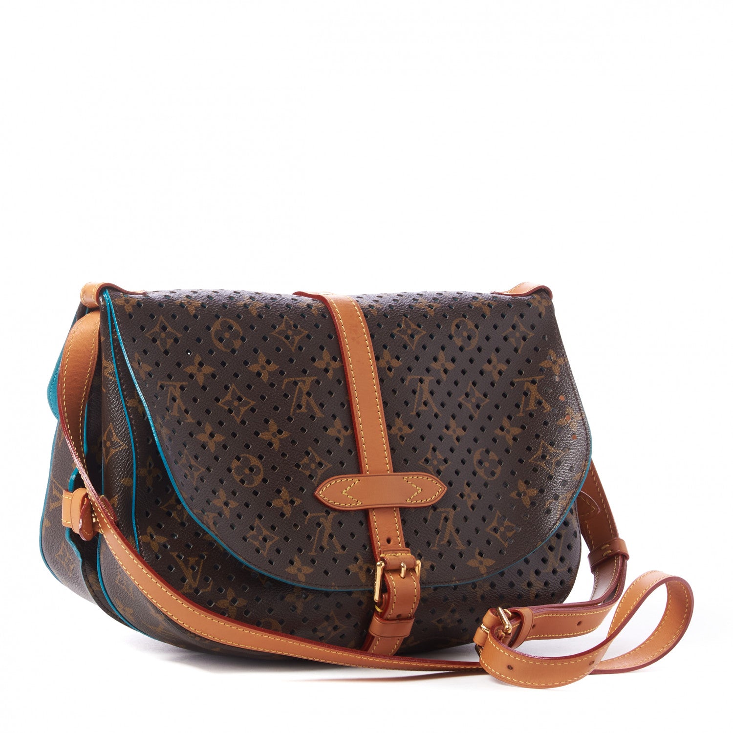Louis Vuitton Monogram SC Flore Saumur Teal 3 of 10