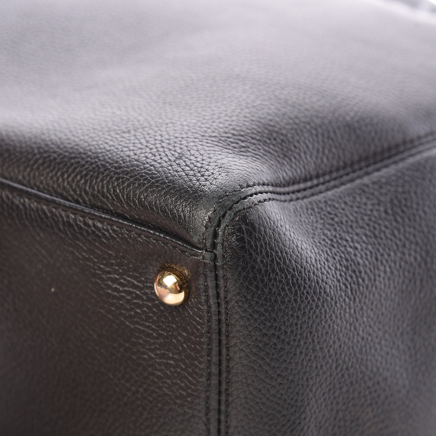 Calfskin Cerf Shopper Tote Black