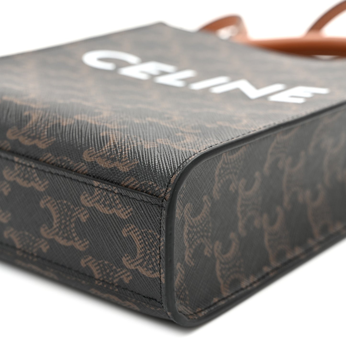 Triomphe Canvas Calfskin Mini Vertical Cabas Tan Tan
