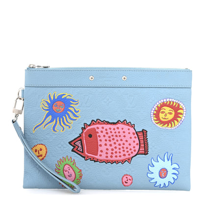 Louis Vuitton LV x YK Taurillon Pochette To Go Clutch Blue 1 of 9