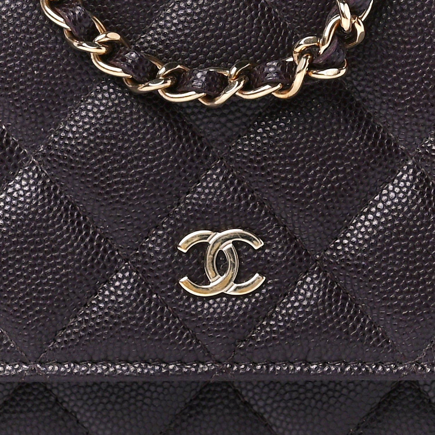 Chanel Caviar Quilted Wallet on Chain WOC Dark Brown 9 of 13