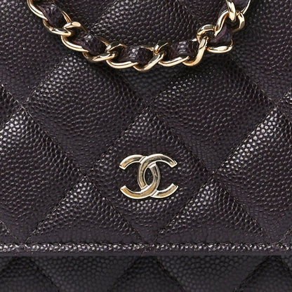Chanel Caviar Quilted Wallet on Chain WOC Dark Brown 9 of 13