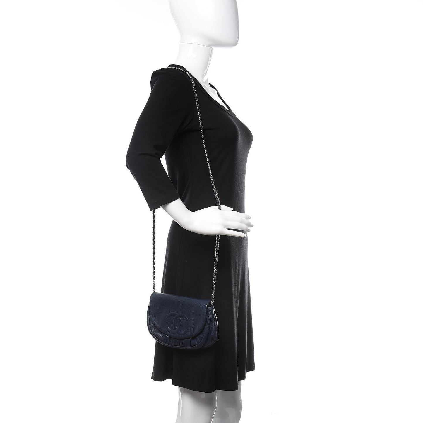 Caviar Half Moon Wallet On Chain WOC Navy