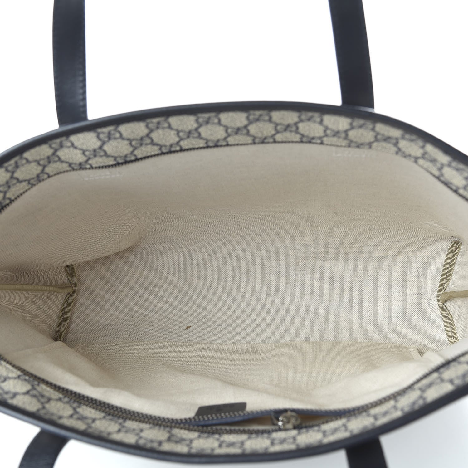Gucci GG Supreme Monogram Medium Zippered Shopping Tote Black 5 of 10