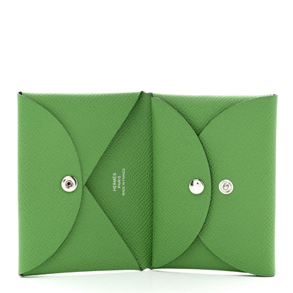 Hermes Epsom Calvi Duo Card Case Vert Yucca 5 of 9