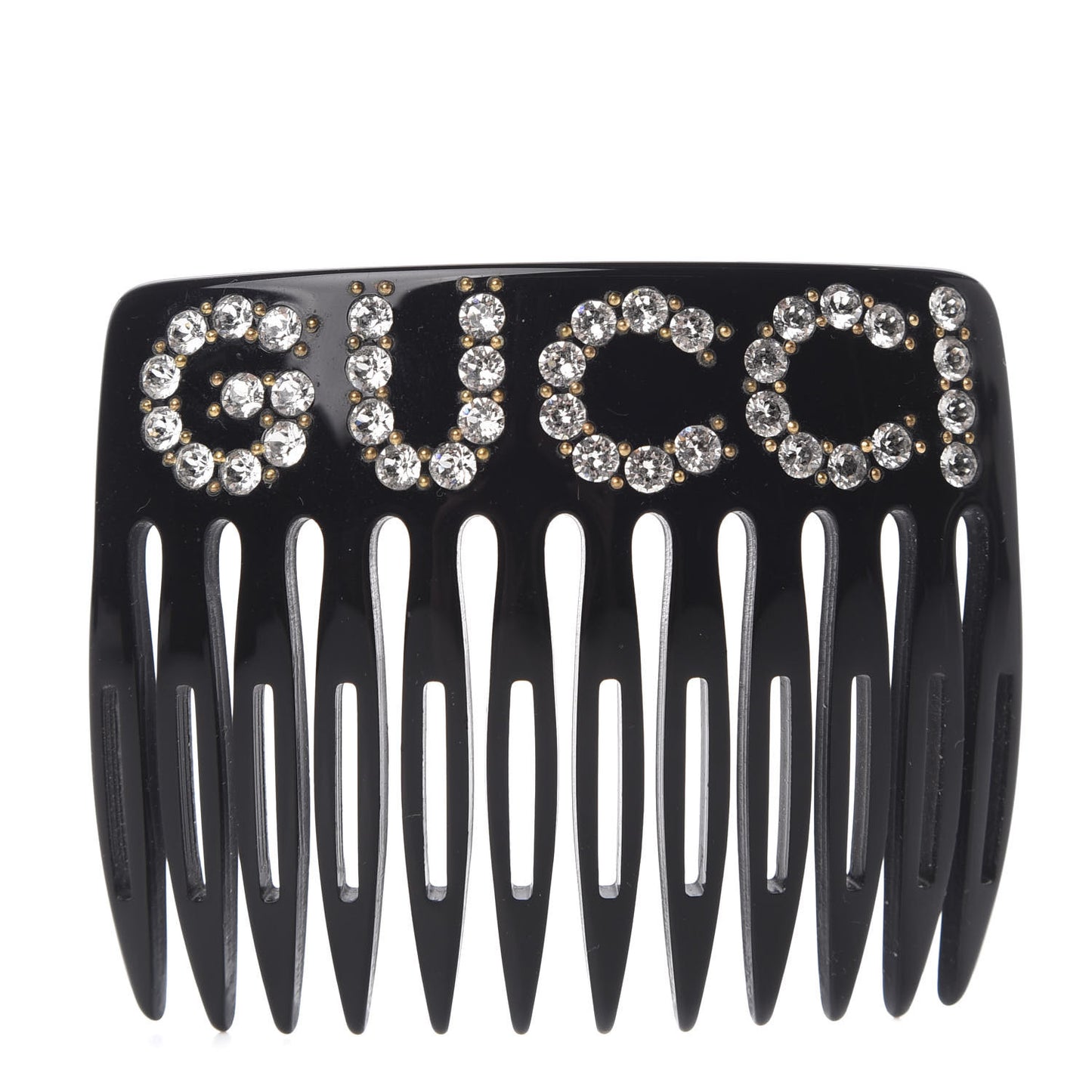 Resin Crystal Hair Comb Black