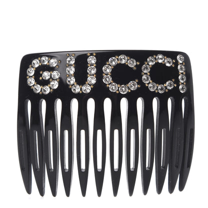 Gucci Resin Crystal Hair Comb Black 1 of 4