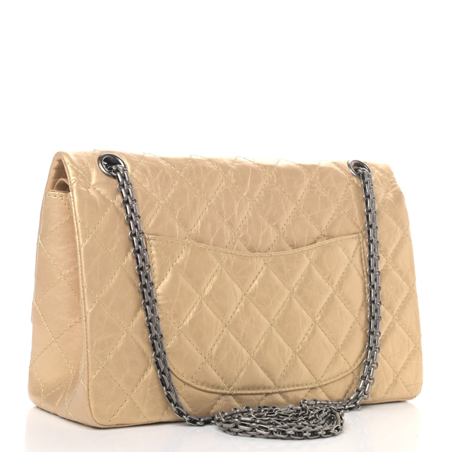 Metallic Aged Calfskin Quilted 2.55 Reissue 226 Flap Gold