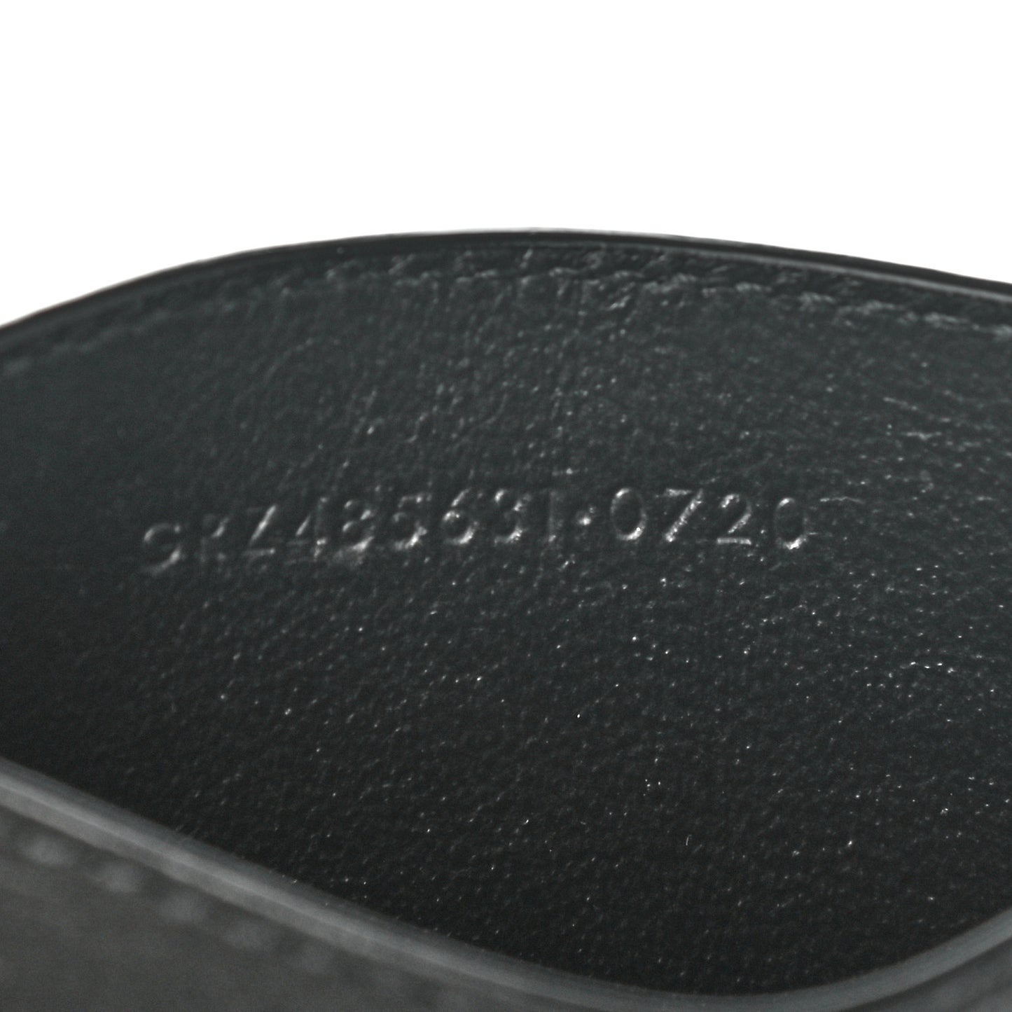 Calfskin Crocodile Embossed Monogram Credit Card Case Black