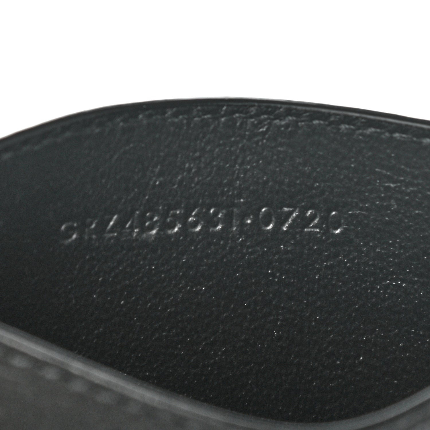 Saint Laurent Calfskin Crocodile Embossed Monogram Credit Card Case Black 7 of 7