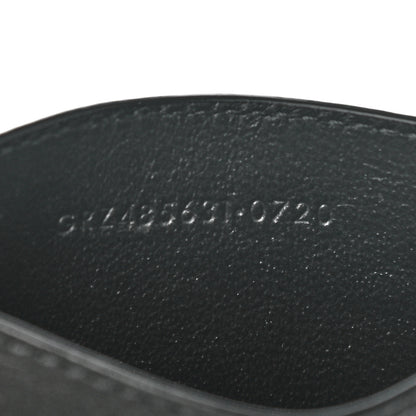 Saint Laurent Calfskin Crocodile Embossed Monogram Credit Card Case Black 7 of 7
