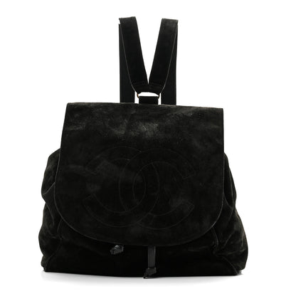 Chanel Suede CC Drawstring Backpack Black 1 of 10