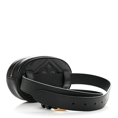 Gucci Calfskin Matelasse GG Marmont Belt Bag 95 38 Black 3 of 10