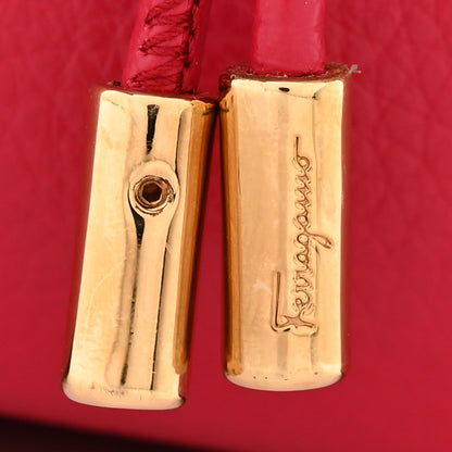 Salvatore Ferragamo Grained Calfskin Mini Gancino Bucket Bag Red 4 of 10