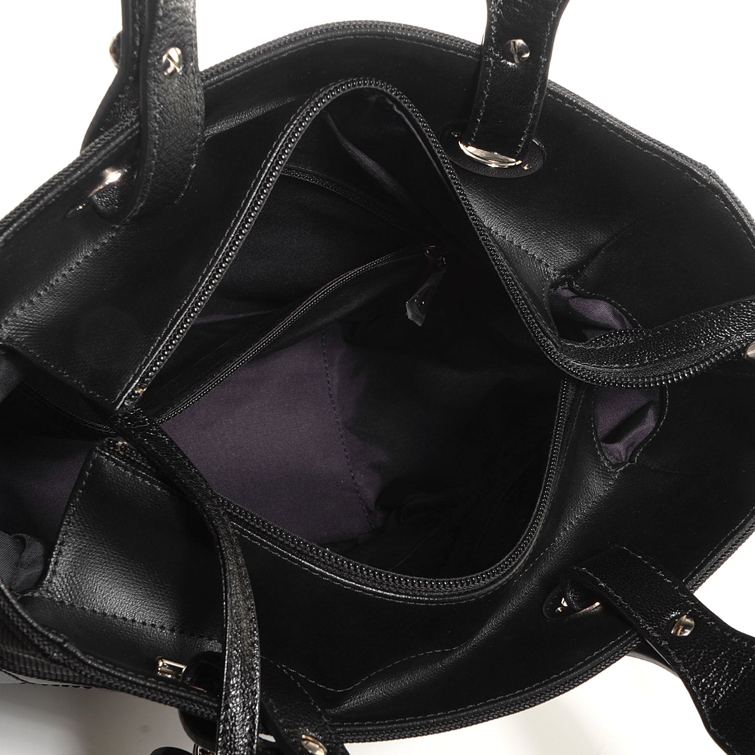Chanel Coated Canvas Quilted Small Paris Biarritz Tote Black 5 of 8
